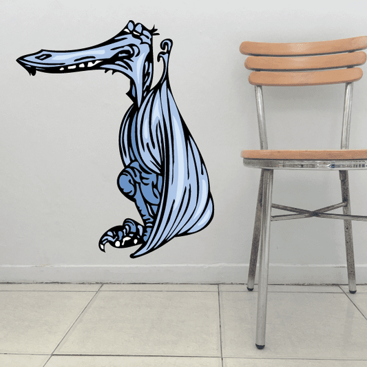 Blue pterodactyl sticker illustration