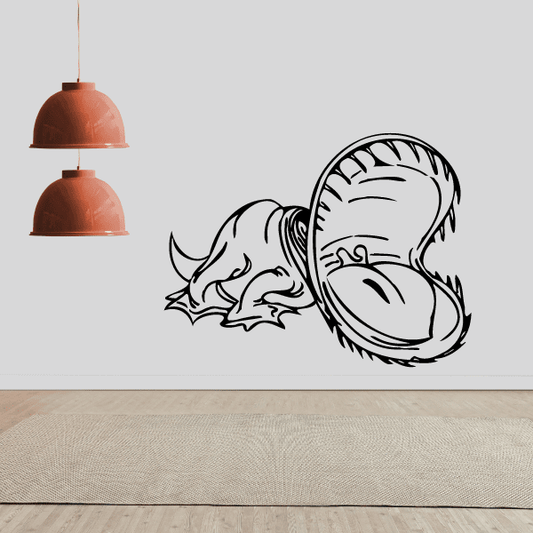 Toothy dinosaur decal with roaring open mouth and spiky teeth