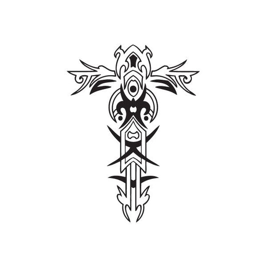 Image of Totemic Cross with Embellishments Decal