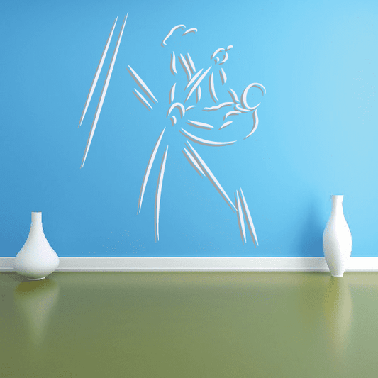Power Stride Competition Runner Track and Field Wall Vinyl Sticker featuring power stride competition runner for custom sports decor in custom size and color