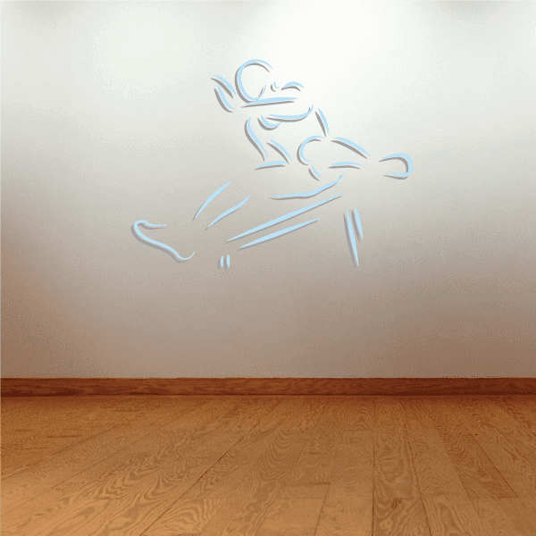 Side Profile Competition Runner Track and Field Practice Vinyl Sticker featuring side profile competition runner for custom sports decor in custom size and color