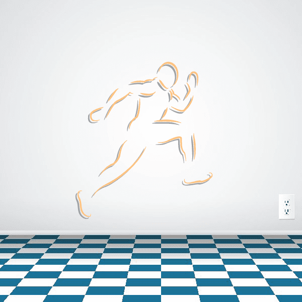 Clean Cut Competition Runner Track and Field Athlete Vinyl Sticker featuring clean cut competition runner for custom sports decor in custom size and color