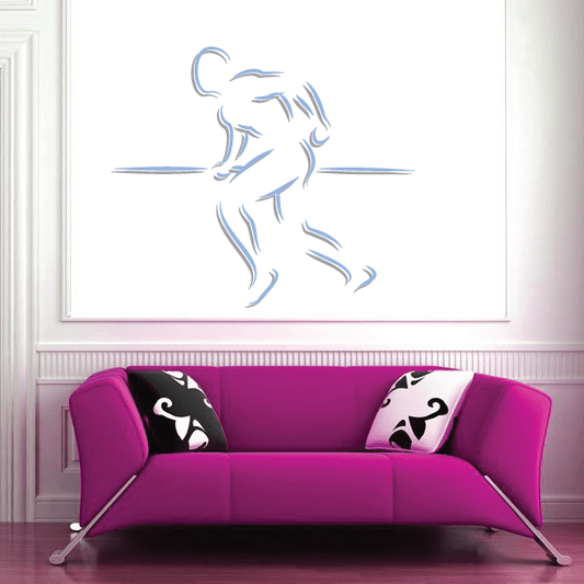 Classic Competition Runner Track and Field Team Vinyl Sticker featuring classic competition runner for custom sports decor in custom size and color