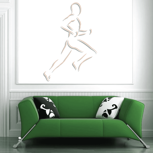 Championship Competition Runner Track and Field Window Vinyl Sticker featuring championship competition runner for custom sports decor in custom size and color