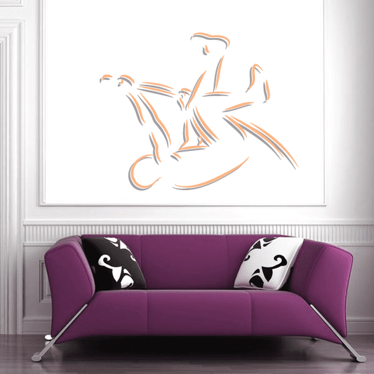 Clean Cut Competition Runner Track and Field Sports Vinyl Sticker featuring clean cut competition runner for custom sports decor in custom size and color