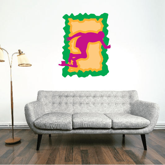 Classic Competition Runner Track and Field Spirit Vinyl Sticker featuring classic competition runner for custom sports decor in custom size and color