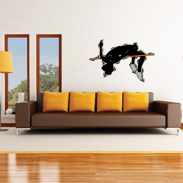 Stadium Competition Runner Track and Field Car Vinyl Sticker featuring stadium competition runner for custom sports decor in custom size and color