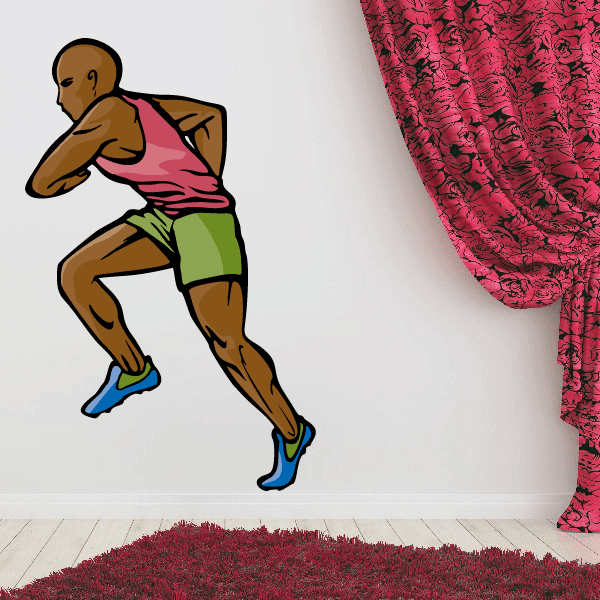 Image of Track And Field Wall Decal - Vinyl Sticker - Car Sticker - Die Cut Sticker - CDSCOLOR104