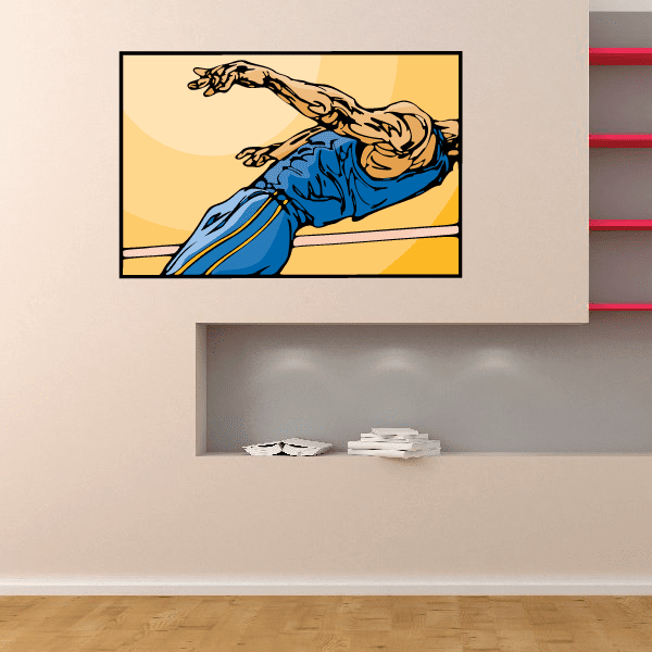 Image of Track And Field Wall Decal - Vinyl Sticker - Car Sticker - Die Cut Sticker - CDSCOLOR115