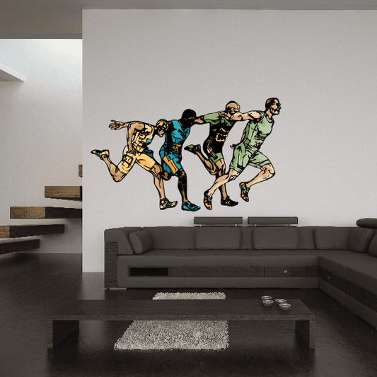 Image of Track And Field Wall Decal - Vinyl Sticker - Car Sticker - Die Cut Sticker - CDSCOLOR127