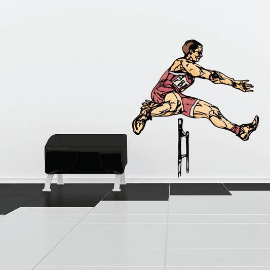 Image of Track And Field Wall Decal - Vinyl Sticker - Car Sticker - Die Cut Sticker - CDSCOLOR133
