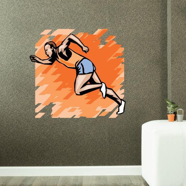Image of Track and Field Wall Decal - Vinyl Sticker - Car Sticker - Die Cut Sticker - SMcolor014