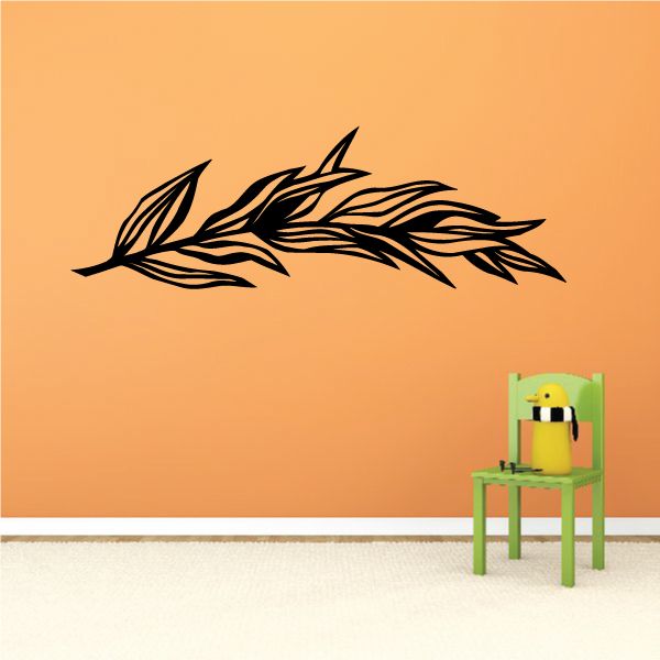 Tree wall decal vinyl in black, stylized branches and leaves