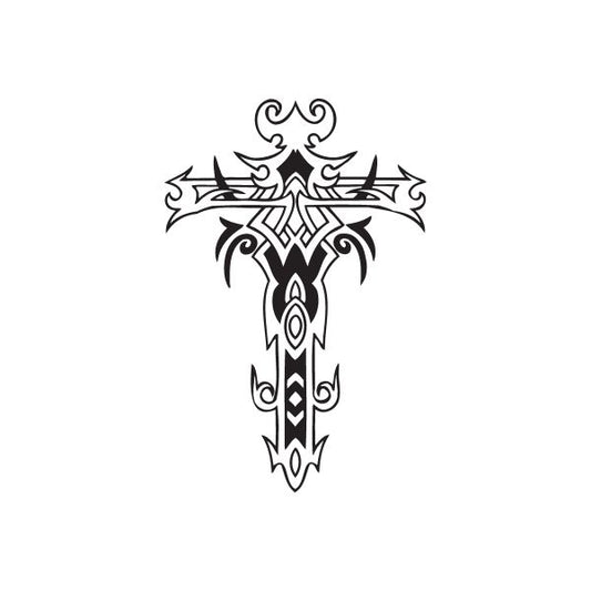 Image of Tribal Bladed Cross Decal