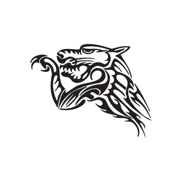 Black tribal wolf clawing decal with bold line art and sharp talon details