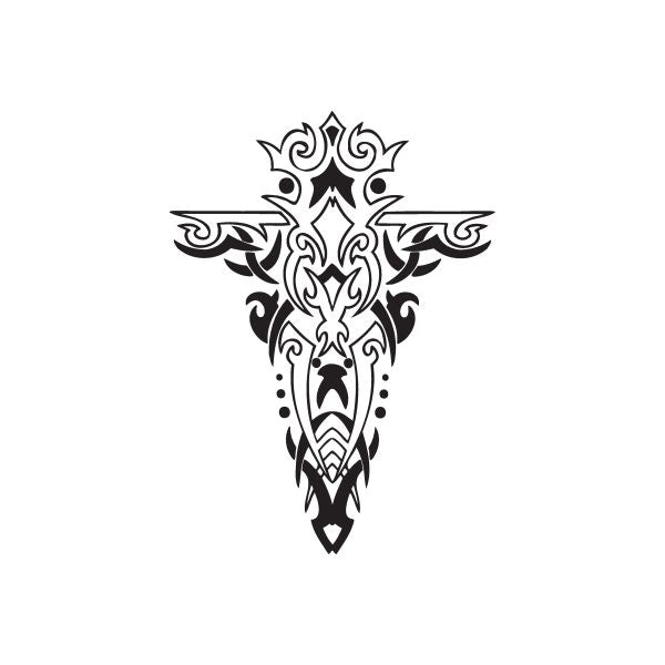 Image of Tribal Surf Cross Decal
