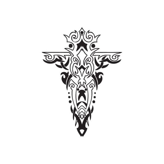 Image of Tribal Surf Cross Decal