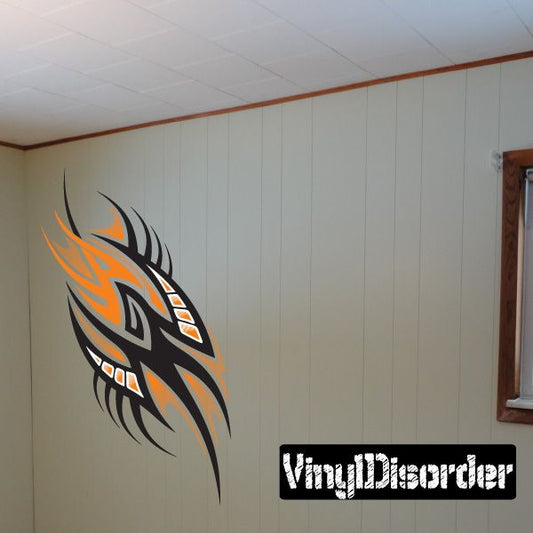 Tribal tattoo wall decal vinyl sticker with black and orange tribal eagle head