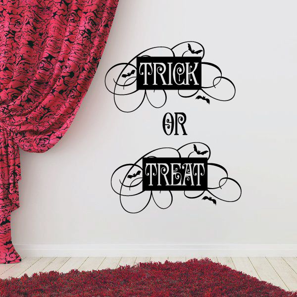 Image of Trick or Treat Decorative Swirl Bat Decal