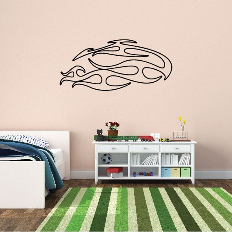 Image of Twisted Fireball Ghost Flames Car Decal - Vinyl Decal - Wall Decal - CF653