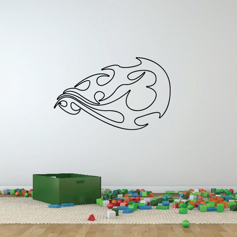 Image of Twisted Fireball Ghost Flames Car Decal - Vinyl Decal - Wall Decal - CF661