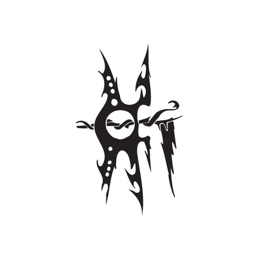 Twisted metal wall decal, black tribal flame graphic vinyl sticker