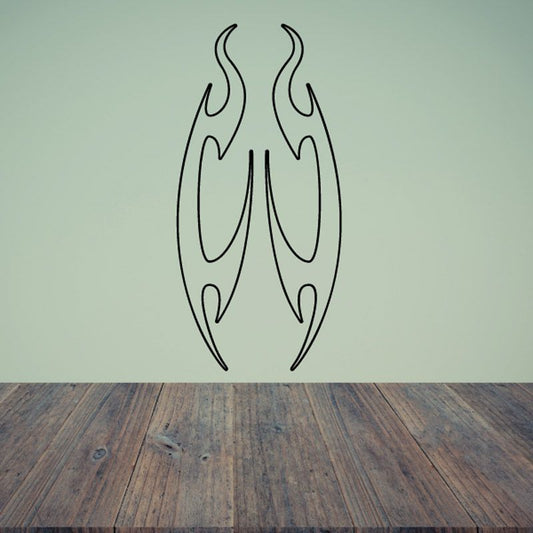 Image of Twisted Spike Twin Two 2 Ghost Flames Car Decal - Vinyl Decal - Wall Decal - CF668