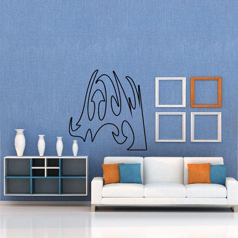 Image of Twisted Spikes Flat Angle Ghost Flames Car Decal - Vinyl Decal - Wall Decal - CF317