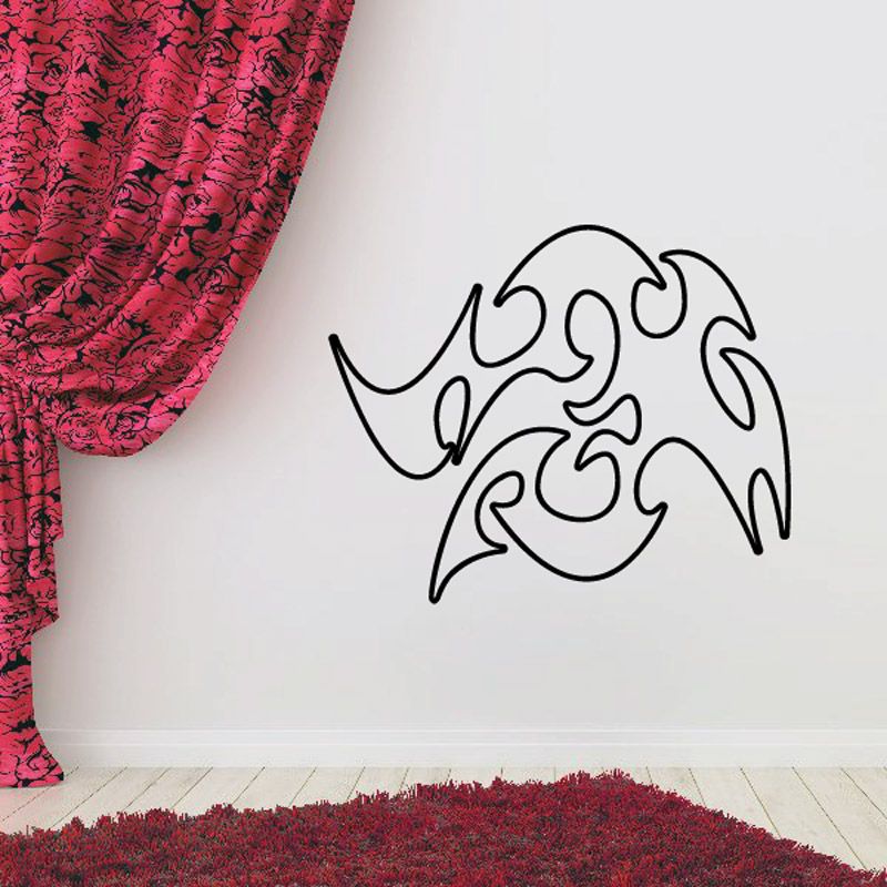 Image of Twisted Spikes Ghost Flames Car Decal - Vinyl Decal - Wall Decal - CF314