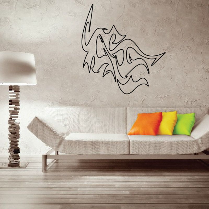 Image of Twisted Spikes Ghost Flames Car Decal - Vinyl Decal - Wall Decal - CF389