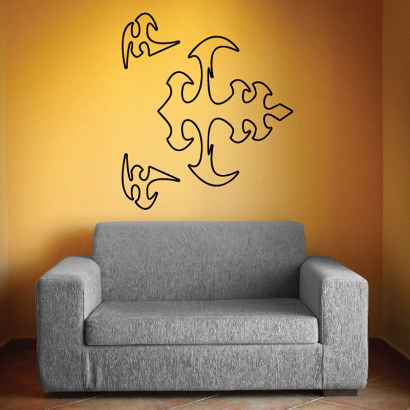 Image of Twisted Three 3 Ghost Flames Car Decal - Vinyl Decal - Wall Decal - CF440