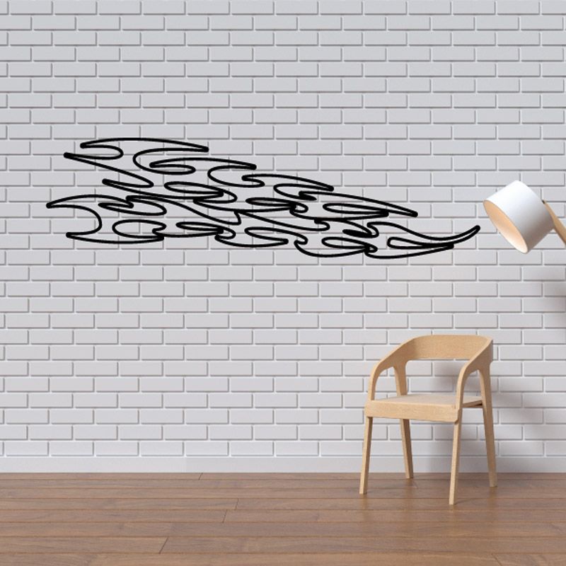 Image of Twisted Twin Two 2 Ghost Flames Car Decal - Vinyl Decal - Wall Decal - CF236