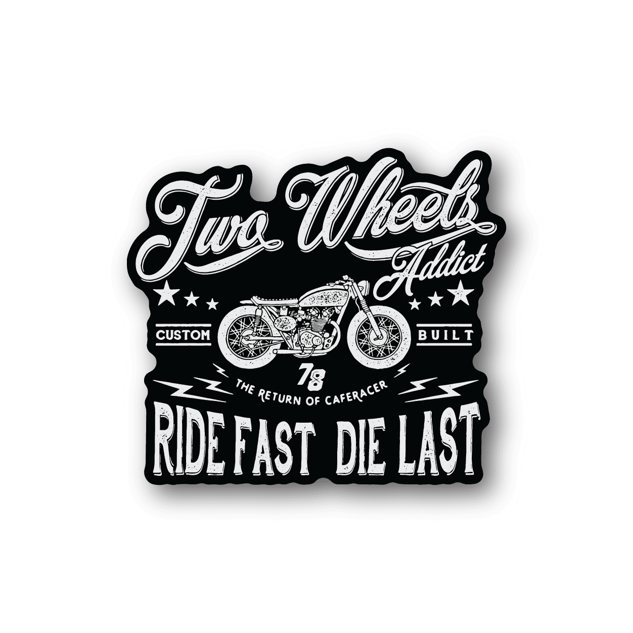Image of Two Wheels Addict Motorcycle Sticker