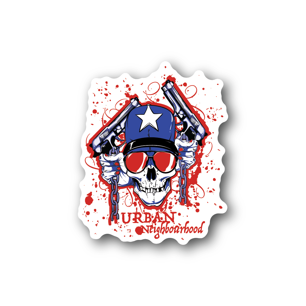 Image of Urban Neighbourhood Skull Sticker