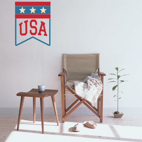 USA banner die cut decal with red 'USA' and blue star panel
