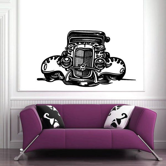 Image of V8 Coupe With Flames Decal