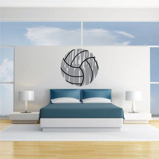 Volleyball mom printed wall decal with volleyball graphic in circle