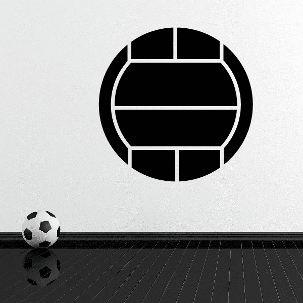 Volleyball vinyl decal: circular black-and-white ball with panel lines