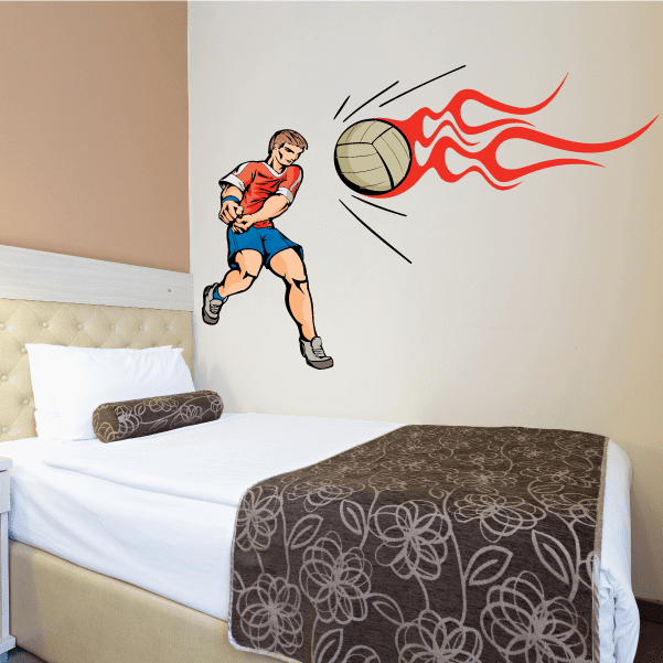 Image of Volleyball Wall Decal - Vinyl Sticker - Car Sticker - Die Cut Sticker - CDSCOLOR013