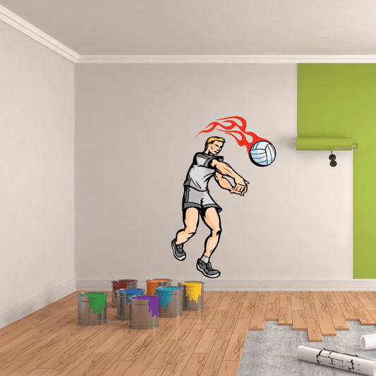 Image of Volleyball Wall Decal - Vinyl Sticker - Car Sticker - Die Cut Sticker - CDSCOLOR020