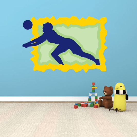 Image of Volleyball Wall Decal - Vinyl Sticker - Car Sticker - Die Cut Sticker - CDSCOLOR058