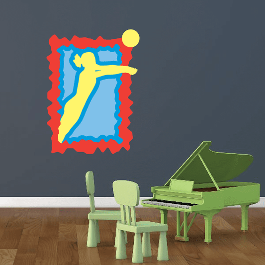 Image of Volleyball Wall Decal - Vinyl Sticker - Car Sticker - Die Cut Sticker - CDSCOLOR061