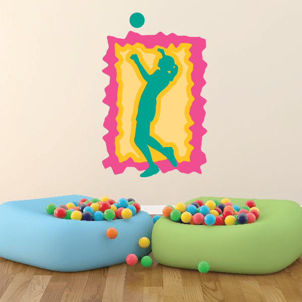 Image of Volleyball Wall Decal - Vinyl Sticker - Car Sticker - Die Cut Sticker - CDSCOLOR062