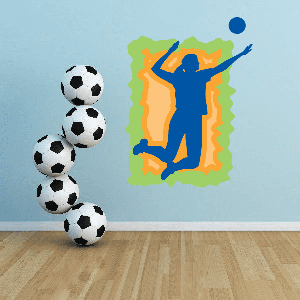 Image of Volleyball Wall Decal - Vinyl Sticker - Car Sticker - Die Cut Sticker - CDSCOLOR066
