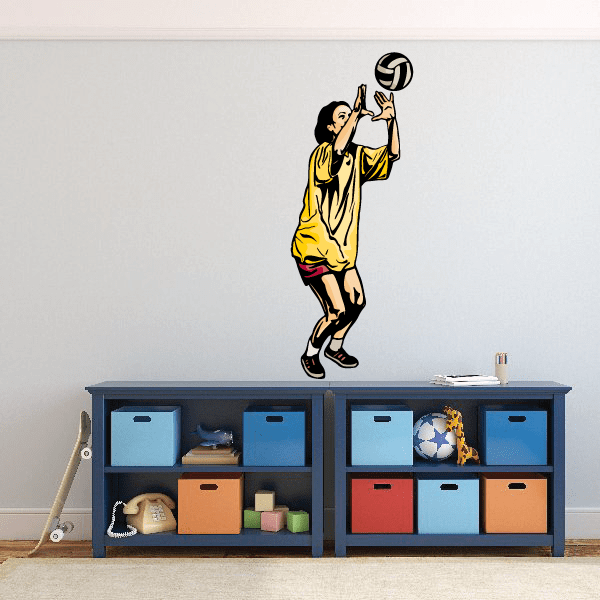 Image of Volleyball Wall Decal - Vinyl Sticker - Car Sticker - Die Cut Sticker - CDSCOLOR086