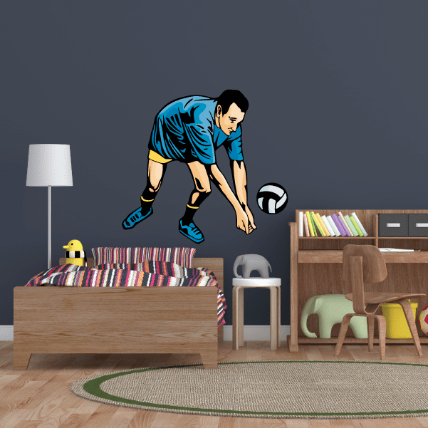 Image of Volleyball Wall Decal - Vinyl Sticker - Car Sticker - Die Cut Sticker - CDSCOLOR100