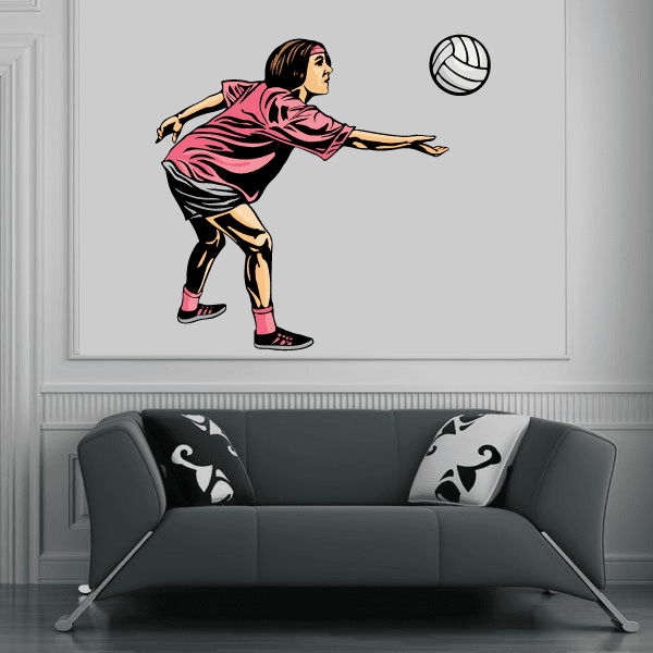 Image of Volleyball Wall Decal - Vinyl Sticker - Car Sticker - Die Cut Sticker - CDSCOLOR104