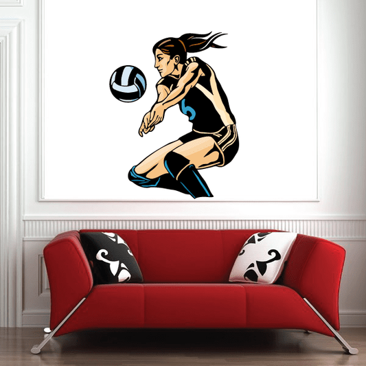 Image of Volleyball Wall Decal - Vinyl Sticker - Car Sticker - Die Cut Sticker - CDSCOLOR105