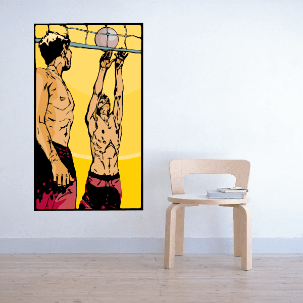 Image of Volleyball Wall Decal - Vinyl Sticker - Car Sticker - Die Cut Sticker - CDSCOLOR109