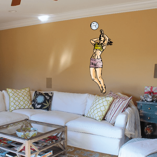 Image of Volleyball Wall Decal - Vinyl Sticker - Car Sticker - Die Cut Sticker - CDSCOLOR128
